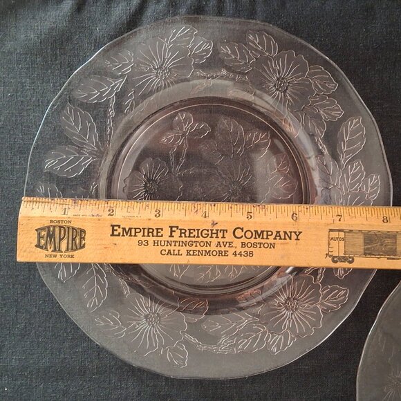 Depression Glass MacBeth Evans Set of 2 Luncheon Plates Dogwood Apple Blossom - Picture 7 of 7